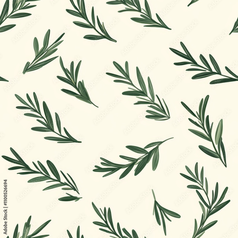 Fototapeta premium Botanical Rosemary Pattern Design