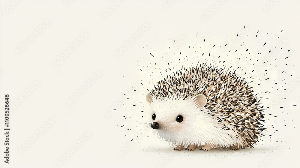 Obraz premium A hedgehog with sprinkles on its face against a white backdrop