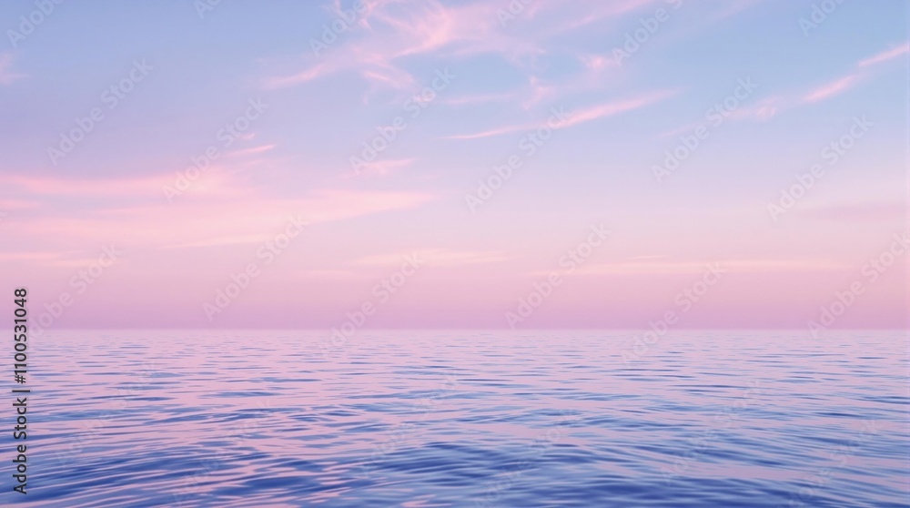 Fototapeta premium Pastel purple pink blue gradient on a calm water surface, calm water, defocused abstract, peaceful scene., nature inspiration