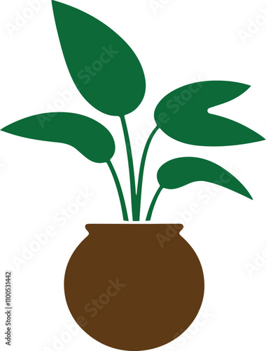 Elegant and versatile vector graphics of potted plants for various projects.