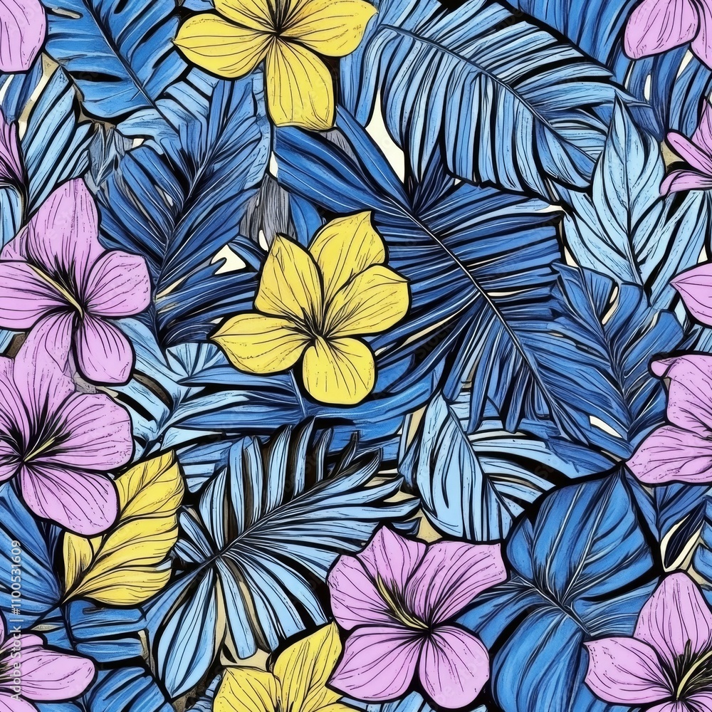 Stunning Tropical Floral Pattern Stunning Tropical Floral Pattern
