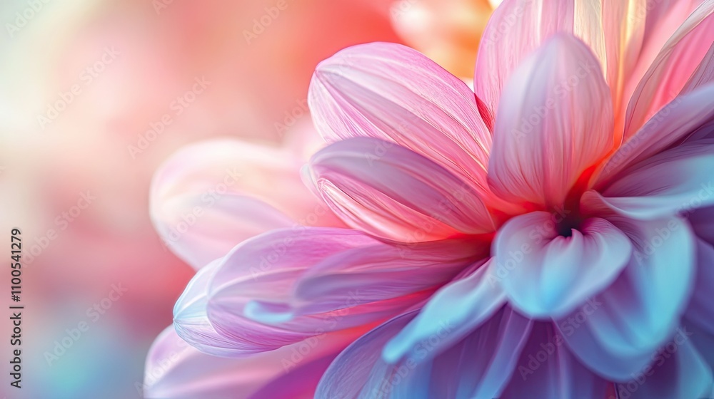A Close-Up of Delicate Pink and Blue Flower Petals A Close-Up of Delicate Pink and Blue Flower Petals