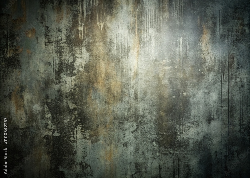 Obraz premium Abstract Dark Grunge Texture Background with Scratches and Distress for Creative Projects and Copy Space on Left Side for Text and Design Use