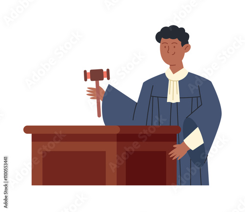 judge hitting with wooden gavel