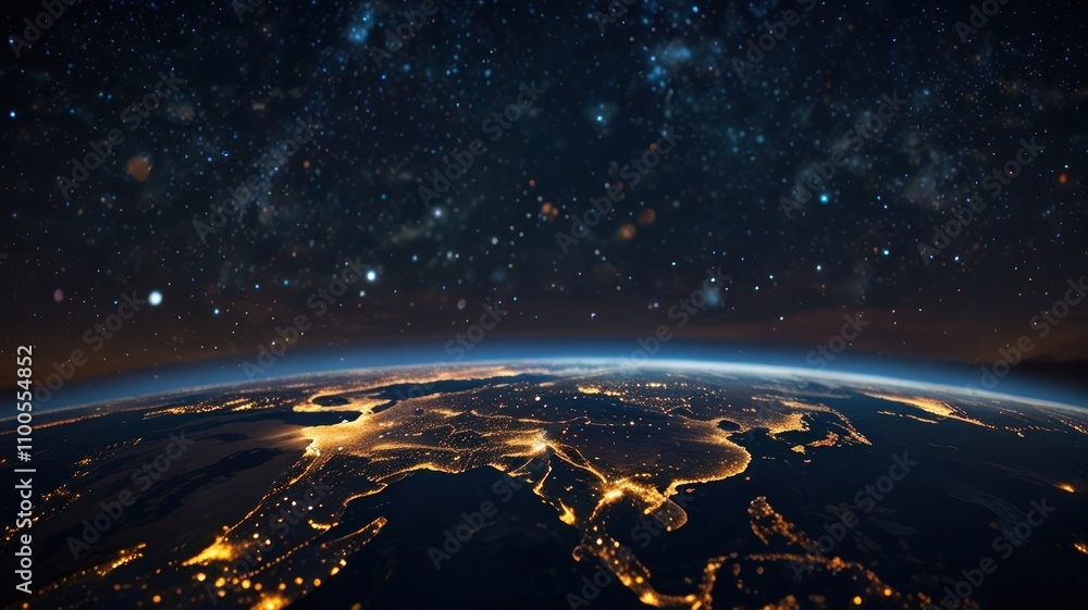 Obraz premium Earth at Night from Space