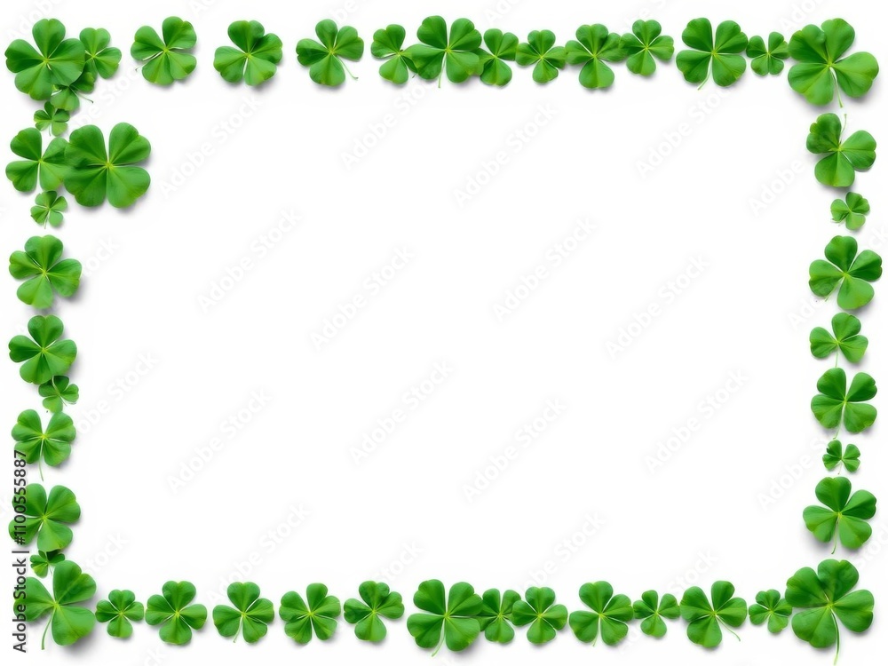 Green clover frame border wallpaper for Saint Patrick's Day celebration with empty space in the middle, festive, frame Green clover frame border wallpaper for Saint Patrick's Day celebration with empty space in the middle, festive, frame