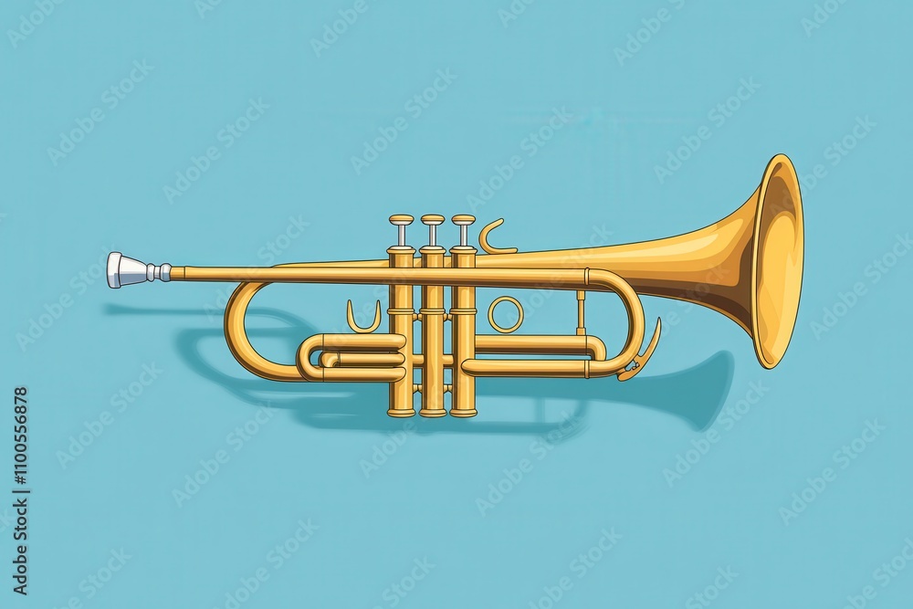 Fototapeta premium solid style trumpet symbol