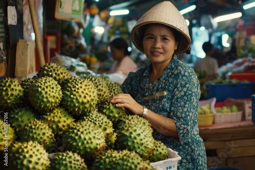 Soursop at Binh Tay market in Ho Chi Minh City Vietnam photo