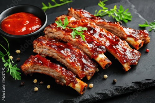 Spicy St Louis style grilled ribs
