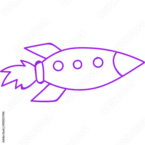 Rocket single line vector icon