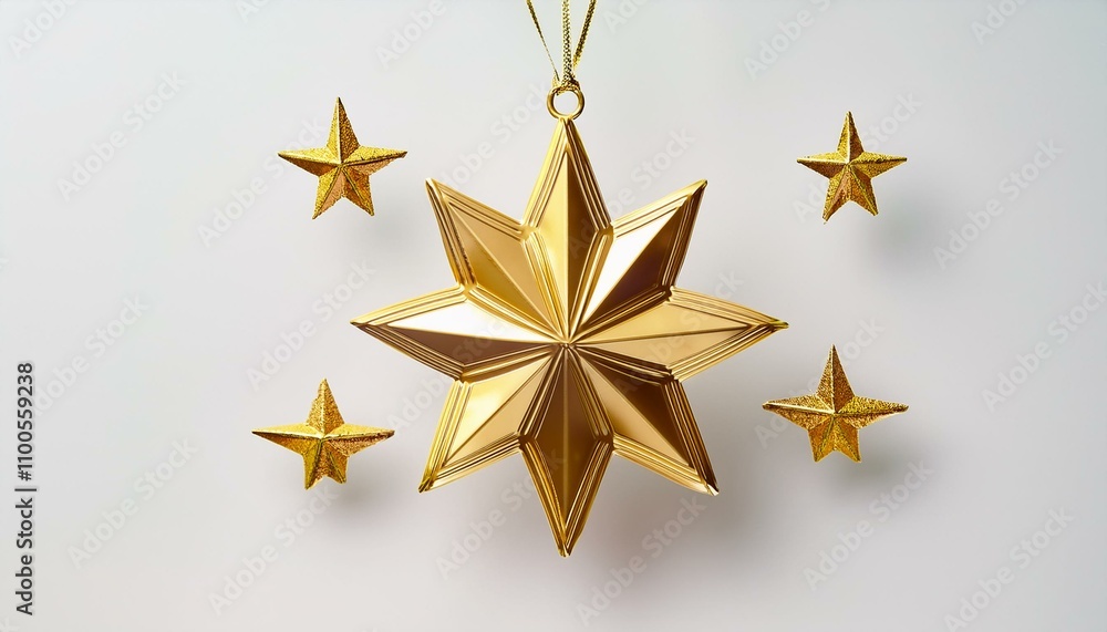 Obraz premium 白とゴールドで描く、シンプルなクリスマスの輝き 