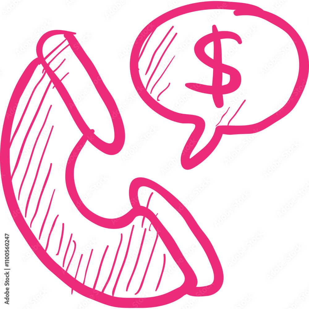 Fototapeta premium Call icon single line vector