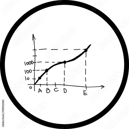 Diagram single line vector icon