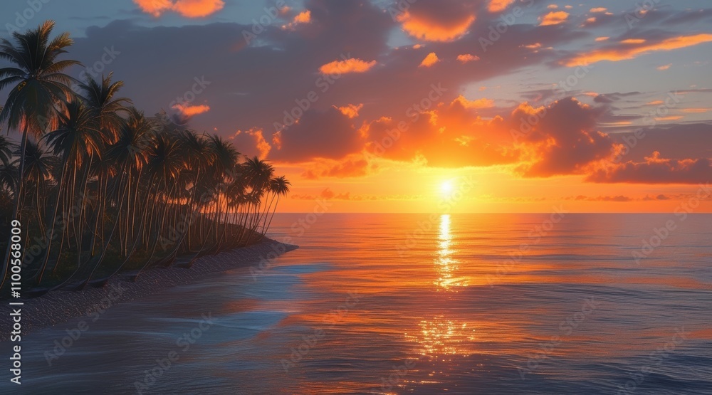 Enchanting Tropical Sunset: Nature's Colorful Masterpiece Enchanting Tropical Sunset: Nature's Colorful Masterpiece