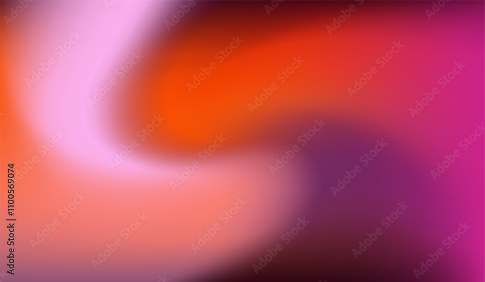 Fototapeta premium Vibrant abstract vector illustration with a swirling gradient blend of pink, purple, orange, and red tones. The dynamic flow creates a sense of motion and energy, perfect for modern artistic designs.