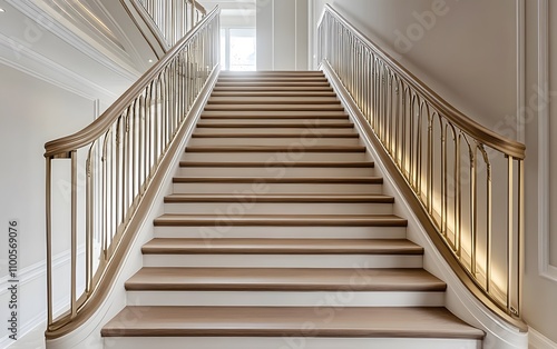 Elegant staircase with a modern design and soft lighting.