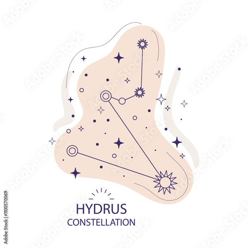 Star constellation Hydrus vector illustration