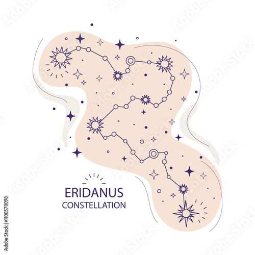 Star constellation Eridanus vector illustration