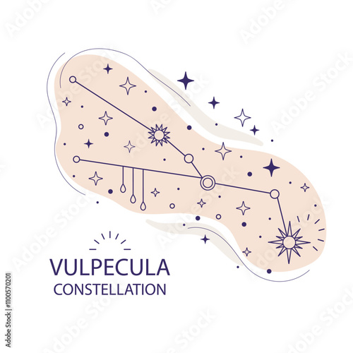 Star constellation Vulpecula vector illustration