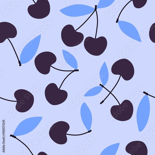 Summer fruit seamless cherry berry pattern for wrapping paper and fabrics