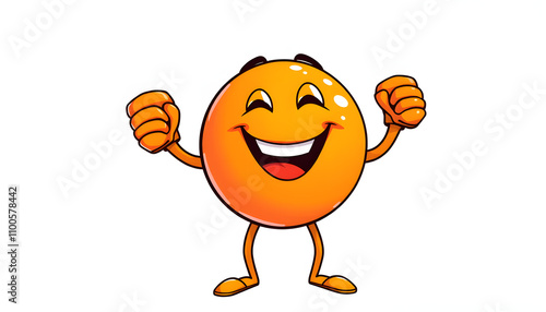 Orange with dumbbells. A symbol of a healthy snack for cheerfulness and health isolated with white highlights, png