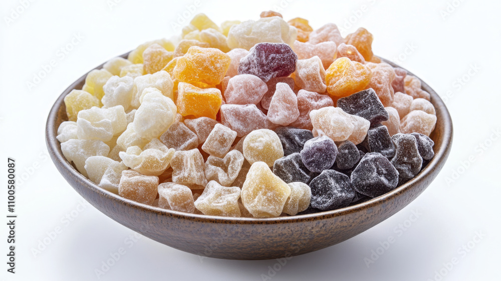 Close up of assorted freeze-dried fruits in a bowl for healthy snacking and culinary use Close up of assorted freeze-dried fruits in a bowl for healthy snacking and culinary use