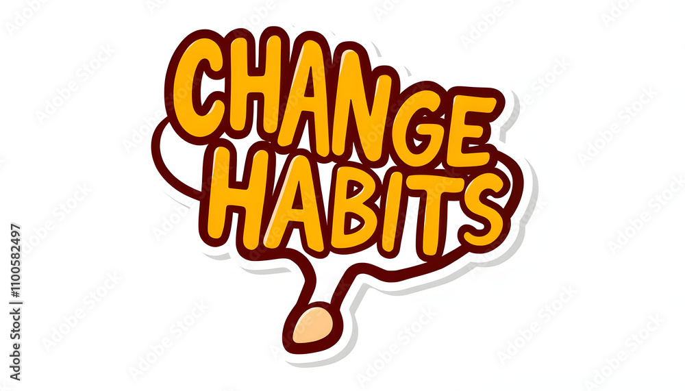 Fototapeta premium Change habits isolated with white highlights, png