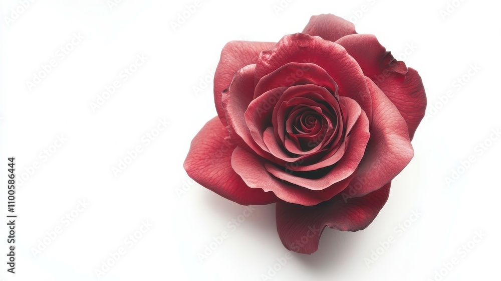 Fototapeta premium Rose isolated on white background, full depth of field