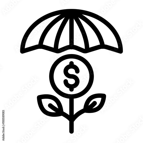 umbrella insurance icon sign vector