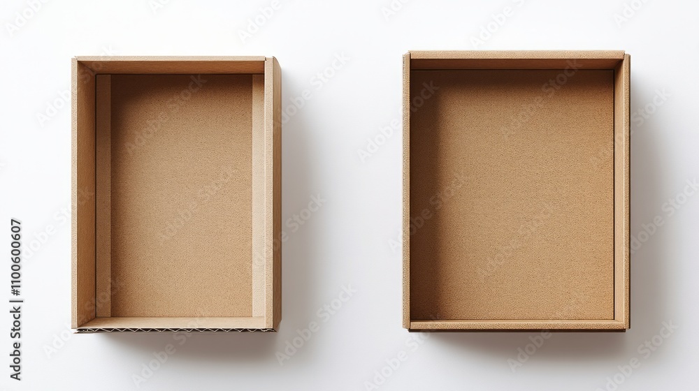 Fototapeta premium Opened and closed cardboard box isolated on white 