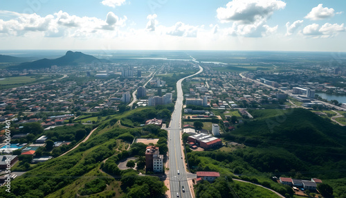 Cidade de Aracaju vista de cima com drone 4k - Estado de Sergipe - Nordeste - Brasil isolated highlighted by white, png photo