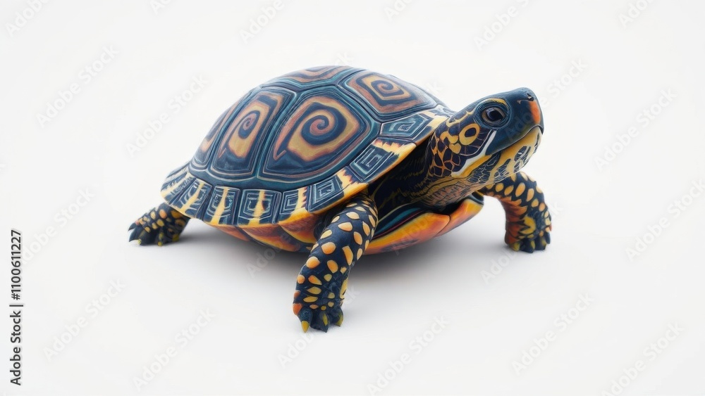 Fototapeta premium Coahuilan Box Turtle with a unique shell pattern, natural diversity, color morphs