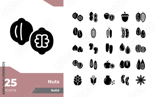 Nuts Solid Icons