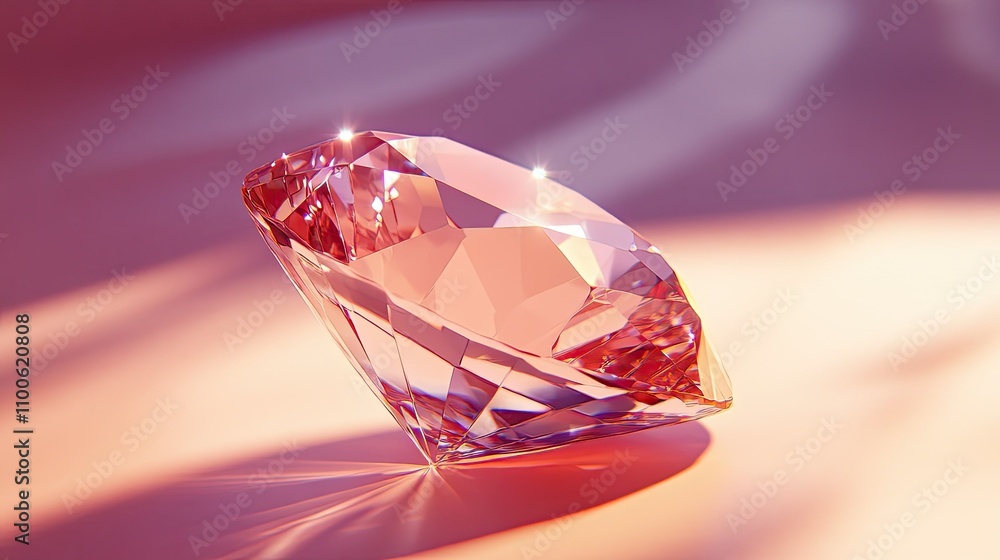 Stunning Pink Diamond Gemstone with Brilliant Facets and Sparkle Stunning Pink Diamond Gemstone with Brilliant Facets and Sparkle