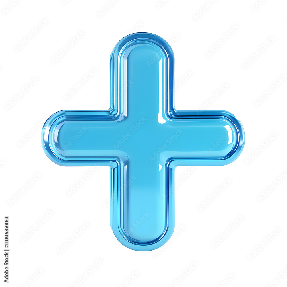 Fototapeta premium a blue cross isolated Transparent Background