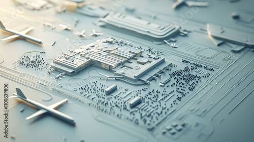 Wallpaper Mural Airport terminal map in 8K Doodle illustration for travel Torontodigital.ca