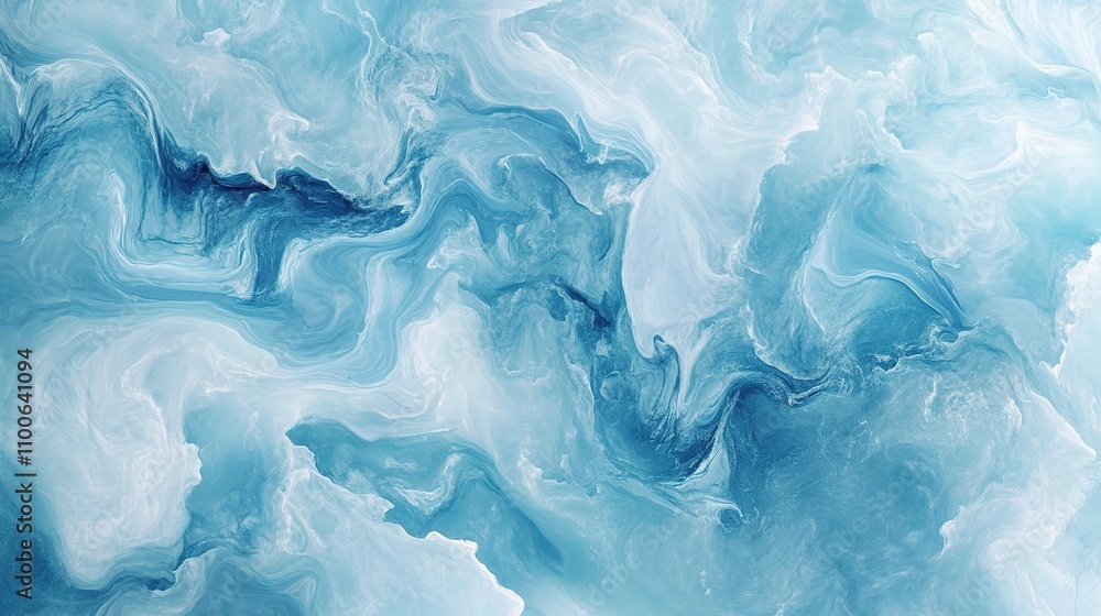 Obraz premium Abstract Blue Swirl Pattern with Clouds and Fluid Motion Effects