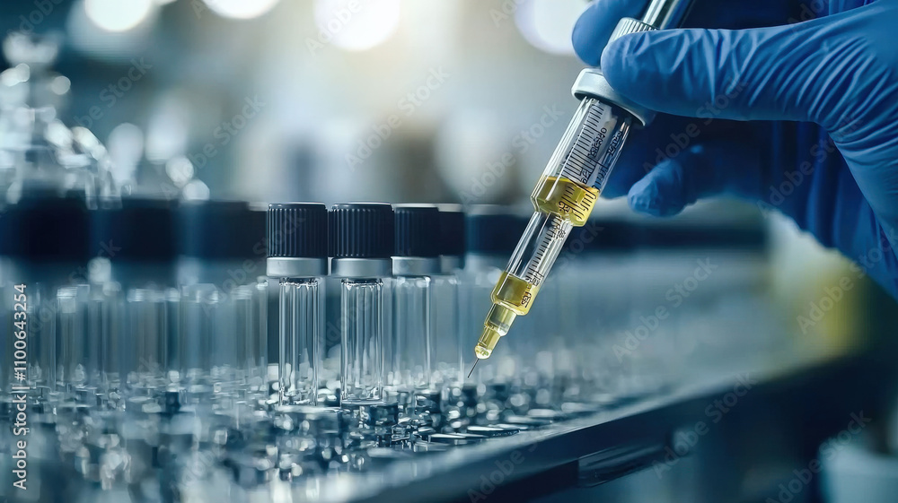 A scientist carefully adding a solution to test tubes using a pipette in a well-equipped laboratory, showcasing precision and focus in their research work.
A scientist carefully adding a solution to test tubes using a pipette in a well-equipped laboratory, showcasing precision and focus in their research work.