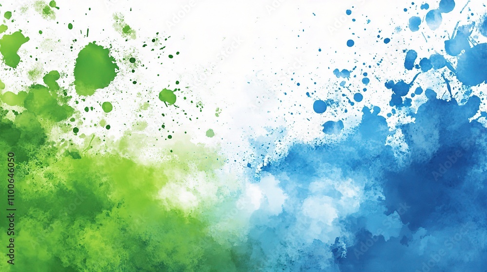 Obraz premium Colorful Splash Abstract Background with Green and Blue Shades