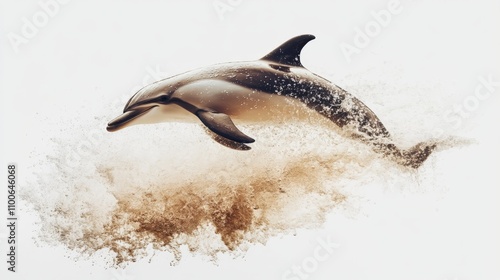 Dynamic Dolphin in Fluid Ocean Waves Artwork photo