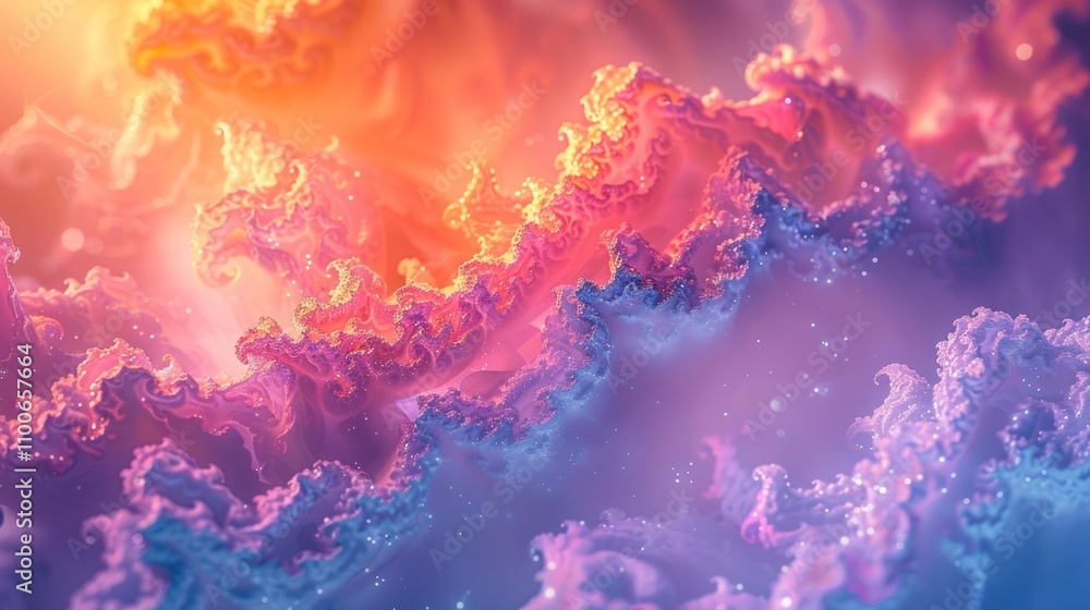 Fototapeta premium Abstract colorful swirling cloudscape.