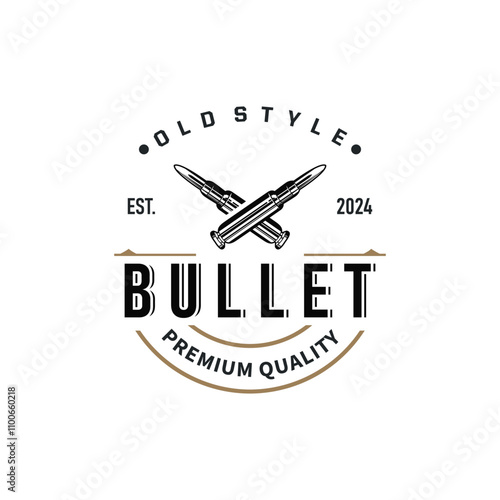 simple vintage retro design ammunition bullet logo template illustration