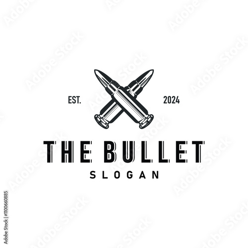 simple vintage retro design ammunition bullet logo template illustration