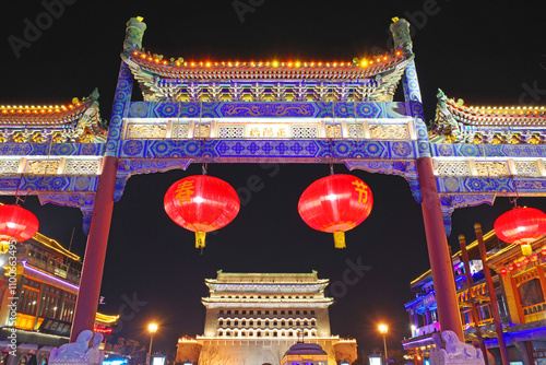 arch building with lantern in holiday