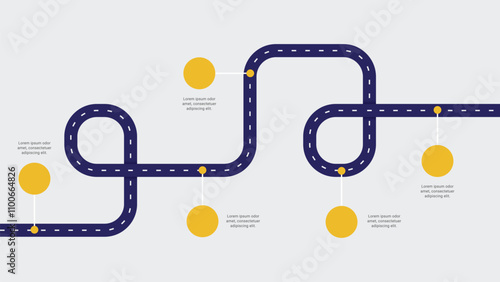 Modern Roadmap Infographic with 5 steps