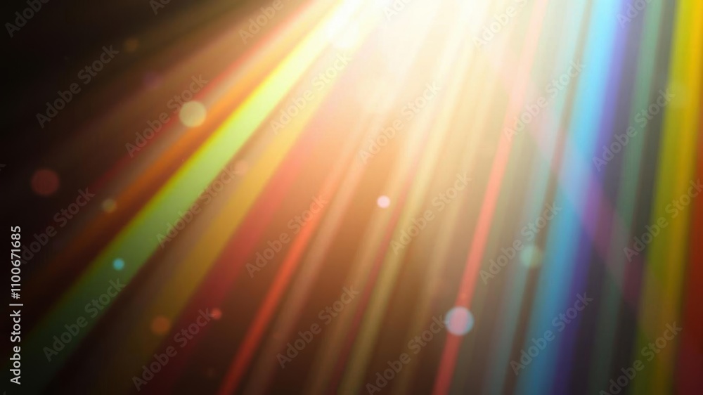 Fototapeta premium Ethereal rainbow flares prism overlay on black background, spectrum, background