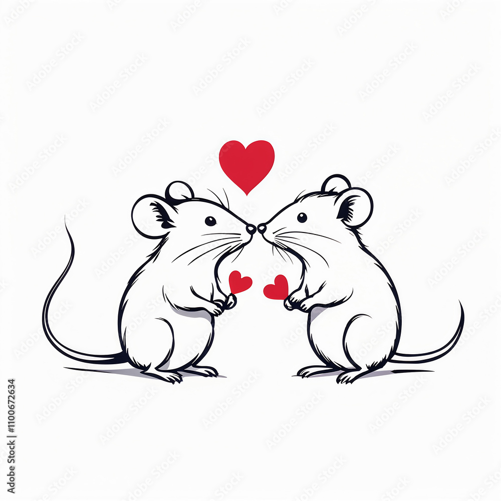 Fototapeta premium mice with hearts