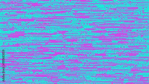 Digital glitch art modern electronic grunge edgy texture with thin colored sharp lines and blocks. Futuristic technological bold abstract dynamic pixelated structure pattern design. Vector background
