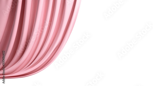 Glitter Pink Curtains Unveiling Grand Opening Stage on Transparent Background