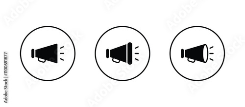 Megaphone icon set. Loudspeaker Symbol vector	